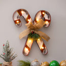 20" H x 18" L Metal LED Candy Canes Wall Decor,6m6079n