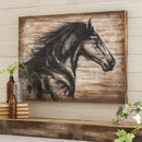 36"x24" Wood Painted Horse Wall Décor