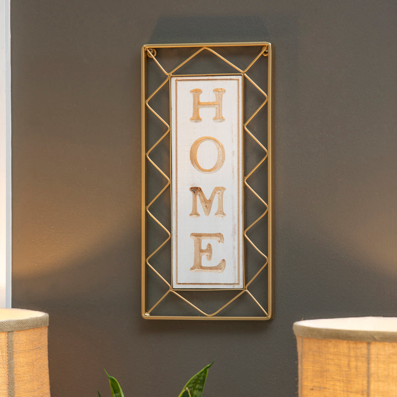 Home" Gold Metal Wall Décor