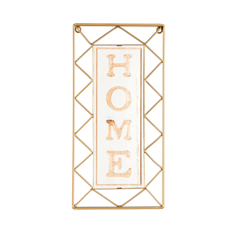 Home" Gold Metal Wall Décor