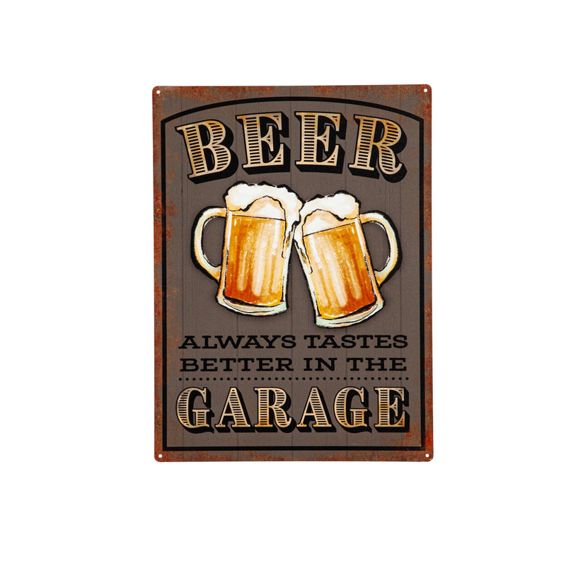 11.5"L x 15.5"H Metal USA Wall Décor, Beer Garage,6m9225
