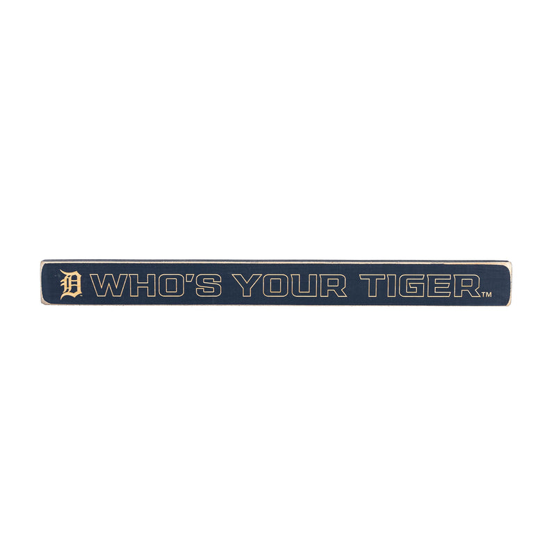Detroit Tigers Engraved Wood Sign, 1.5" x 18"