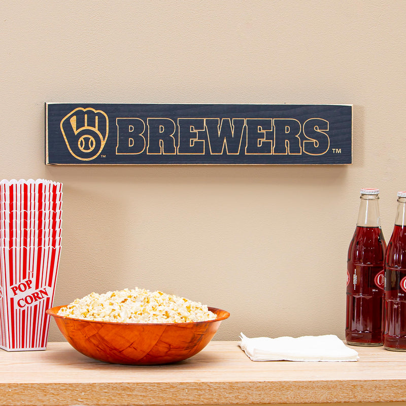 Milwaukee Brewers Engraved Wood Sign, 3.5" x 18"