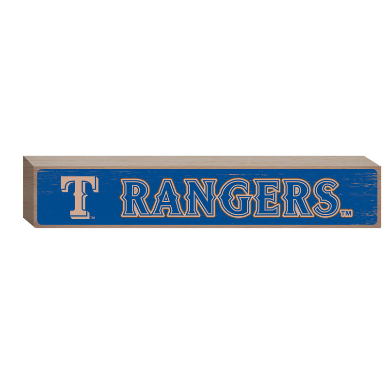 Texas Rangers Engraved Wood Sign, 3.5" x 18"