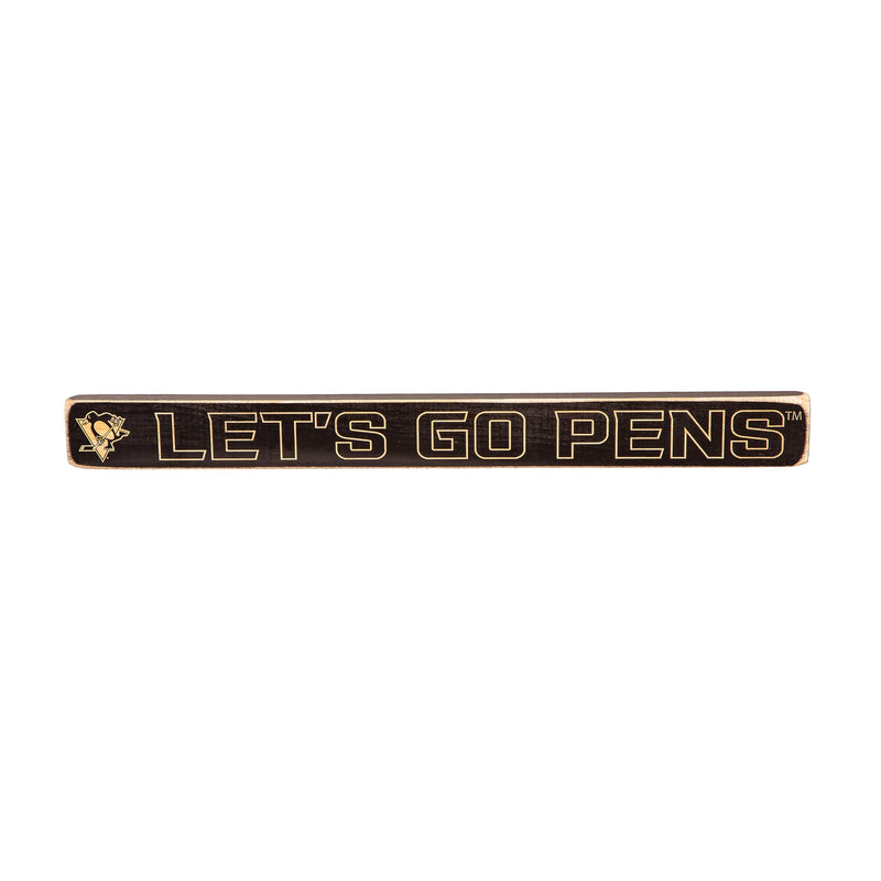 Pittsburgh Penguins Engraved Wood Sign, 1.5" x 18"