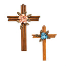 15"Lx11"W Crosses with Flowers, Set of 2
