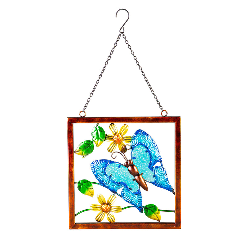 Pollinator Garden Indoor Wall Decor, Metal with Chain, Garden Friend, Asst of 2