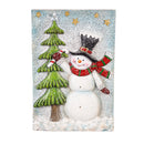 Traditional Santa Wall Decor, LED MGO Textured Wall, Snowman with Tree