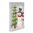 Traditional Santa Wall Decor, LED MGO Textured Wall, Snowman with Tree