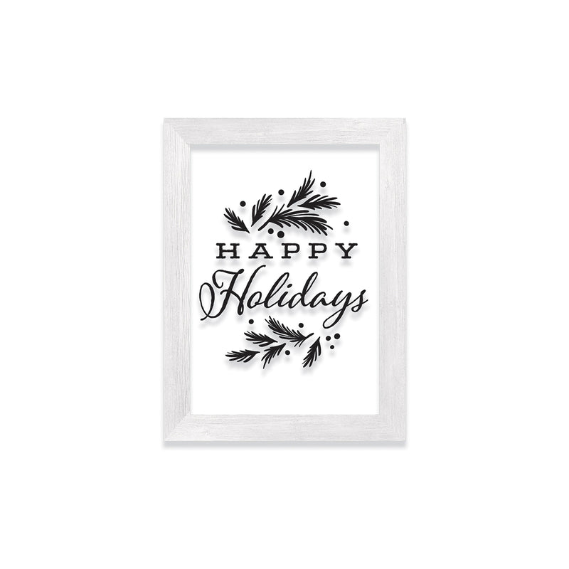 Wood Framed Decor, Set of 3 "Happy Holidays" "Let Your Heart Be Light" "Tis the Season"