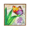 Textile Golden Lilac Wall Decor, Set of 2, 8" L x 8" H,