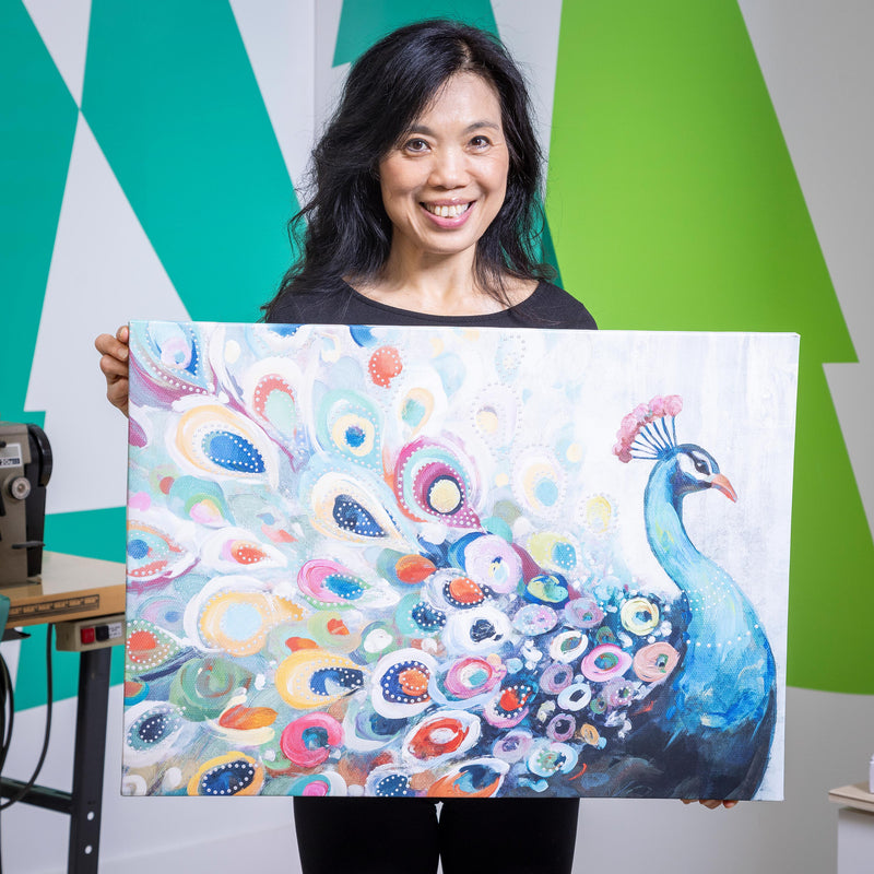 Canvas Wall Decor, Peacock, 28" L x 20" H