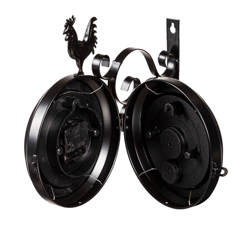 Petal & Plow Outdoor Wall Decor, Clock, Metal, Rooster