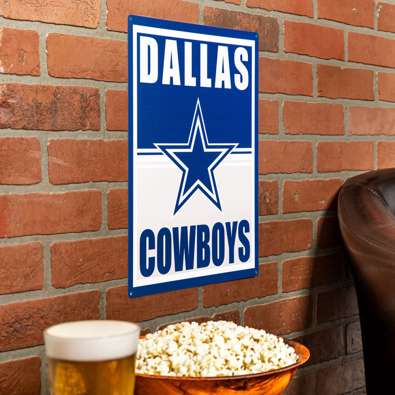 15.5"L x 11.5"H Medium Metal Wall Sign, Dallas Cowboys