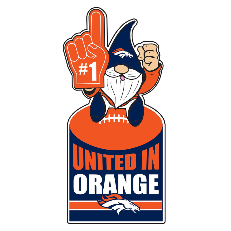 Denver Broncos Gnome Metal Sign 10"L x 30"H