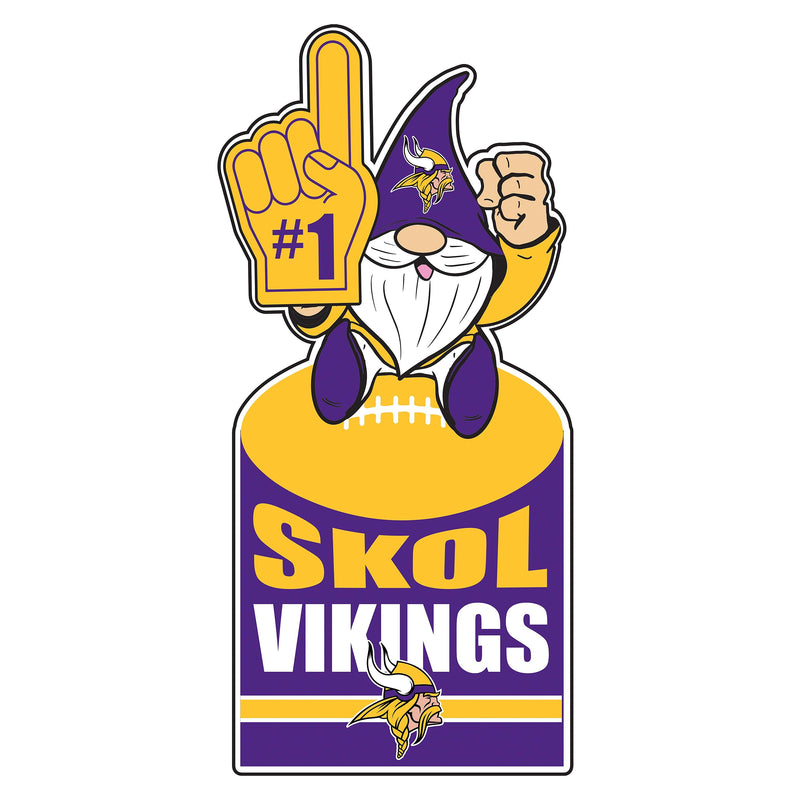 Minnesota Vikings Gnome Metal Sign 10"L x 30"H