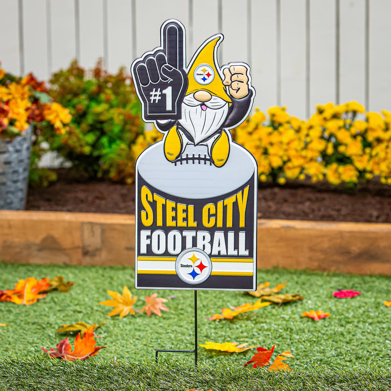 Pittsburgh Steelers Gnome Metal Sign 10"L x 30"H
