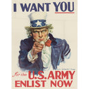 I Want YOU US Vintage Military 15.5"L x 11.5"H Metal USA Wall Decor