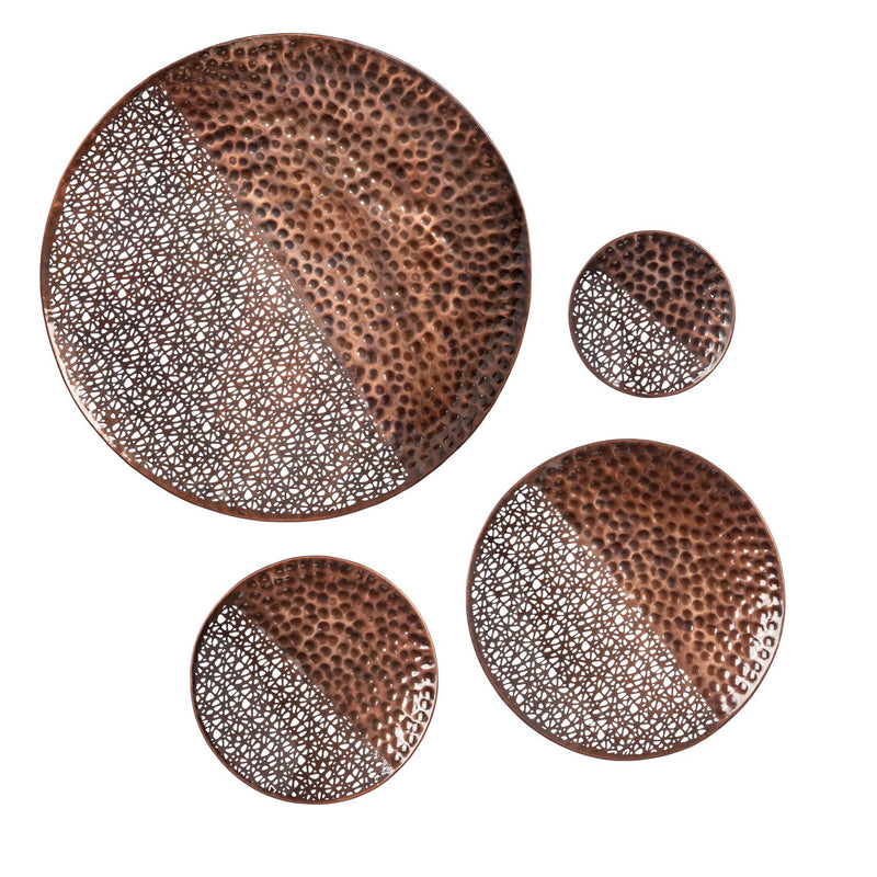 Hammered Metal Wall Decor, Round, Set of 4