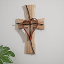 Memorial Indoor Wall Decor, Wood & Metal, Cross, 12" L x 19" H