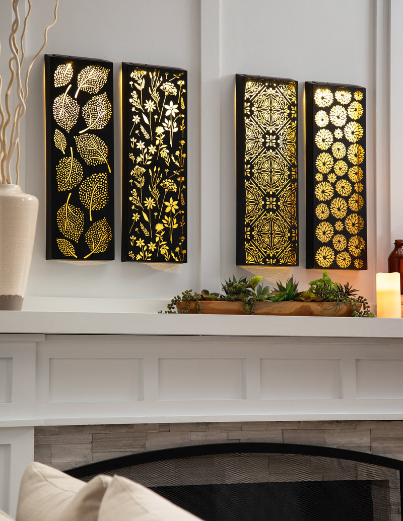 Laser Cut Metal Panel Wall Decor with LED Lights