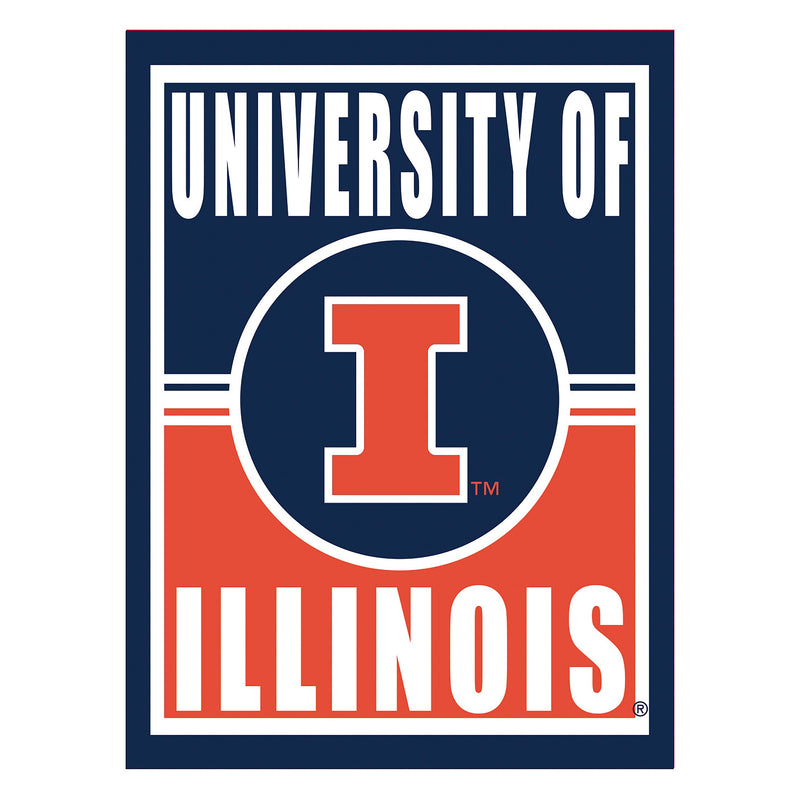 15.5"L x 11.5"H Medium Metal Wall Sign, University of Illinois