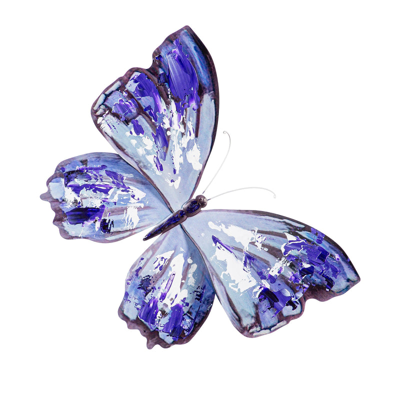Purple Butterfly Metal Wall Decor, Set of 2