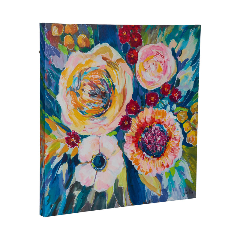 24" H x 24" L Outdoor Canvas, Colorful Flower Bouquet