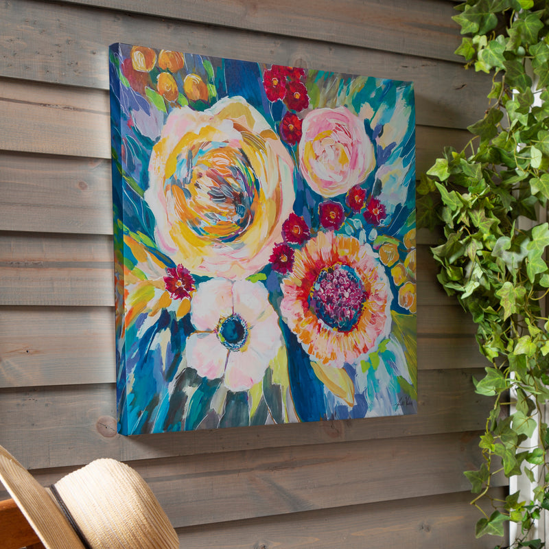 24" H x 24" L Outdoor Canvas, Colorful Flower Bouquet