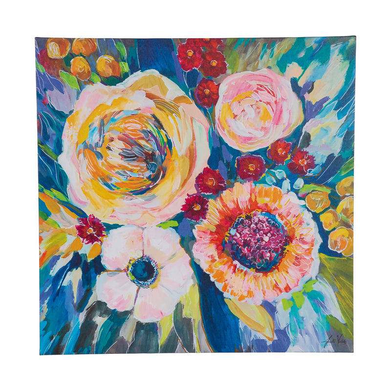 24" H x 24" L Outdoor Canvas, Colorful Flower Bouquet