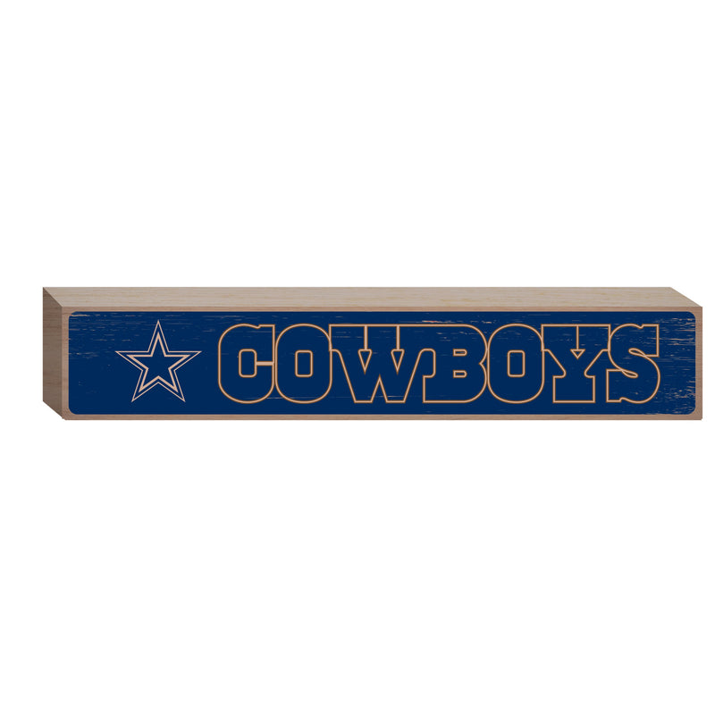 Dallas Cowboys Engraved Wood Sign, 3.5" x 18"