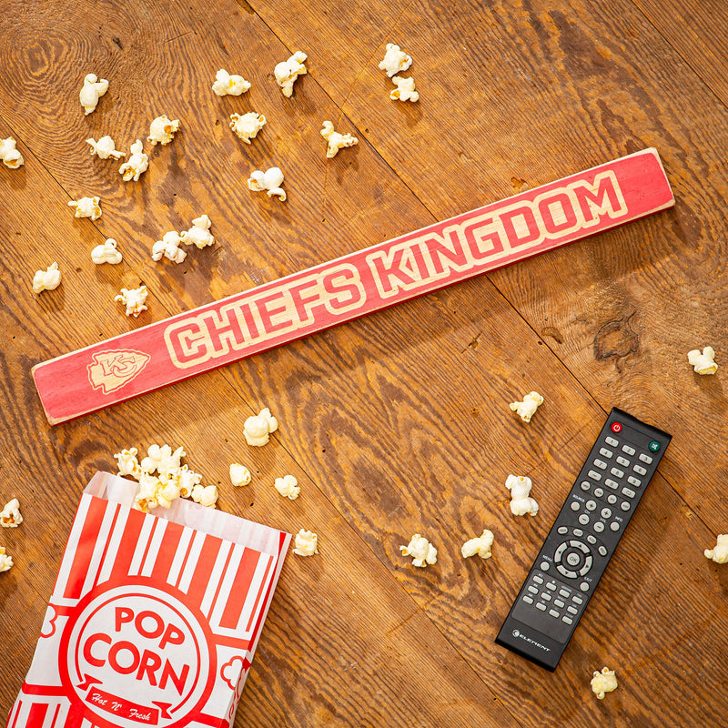 Kansas City Chiefs Engraved Wood Sign, 1.5" x 18"