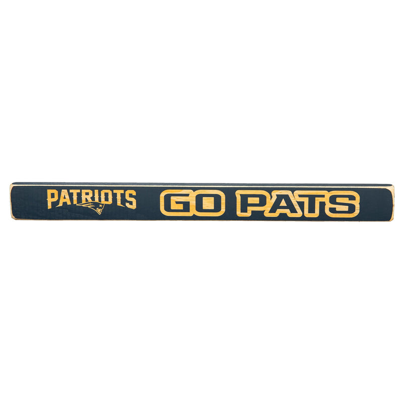 New England Patriots Engraved Wood Sign, 1.5" x 18"
