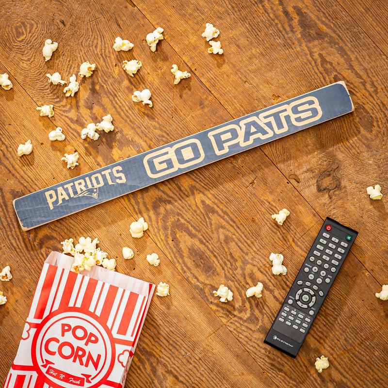 New England Patriots Engraved Wood Sign, 1.5" x 18"
