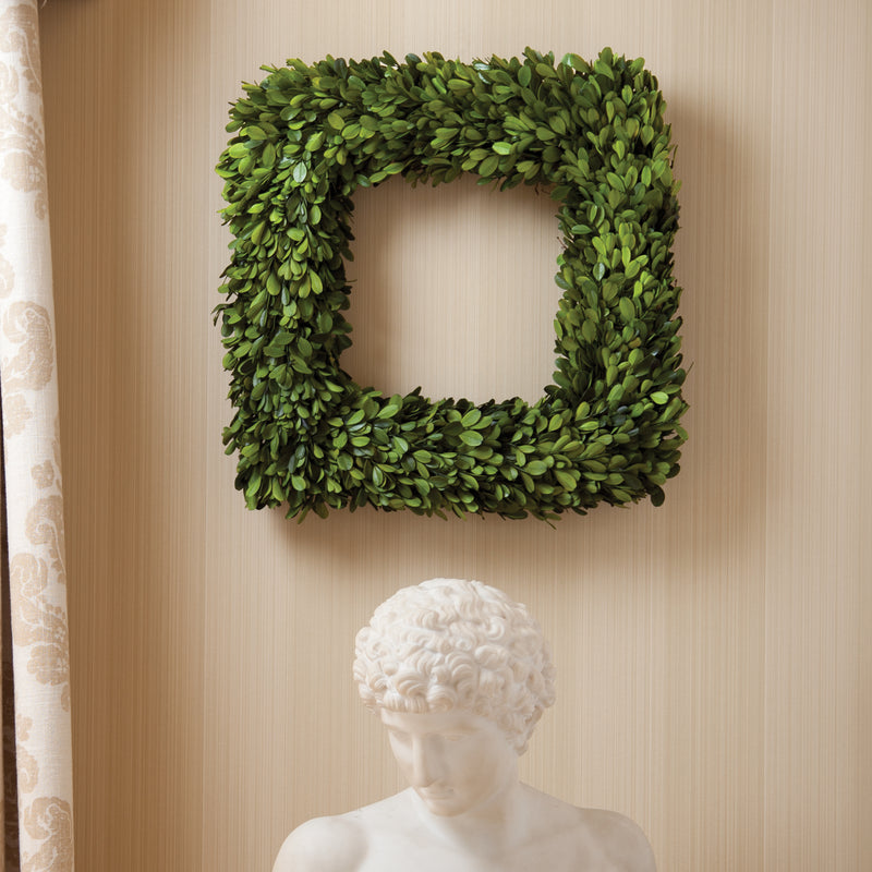 NAPA Home & Garden, BOXWOOD SQUARE WREATH 16",7597PG