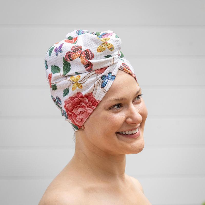 Butterfly Toile Quick Dry Hair Wrap