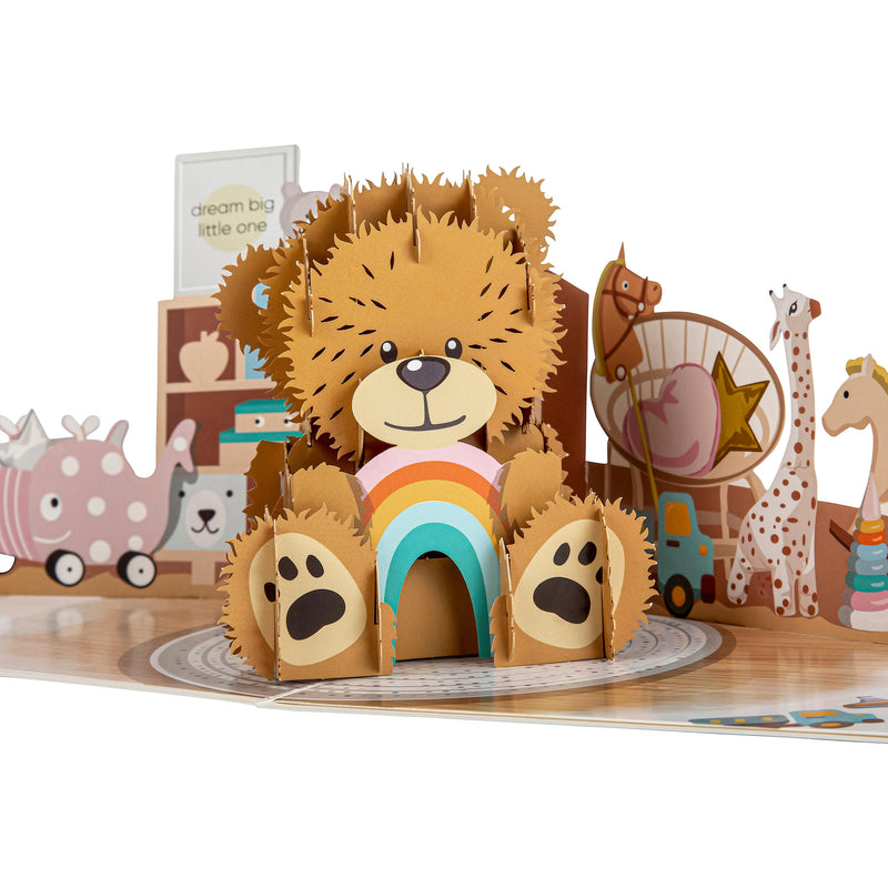 New Baby Bear Paper Pop Up Card
