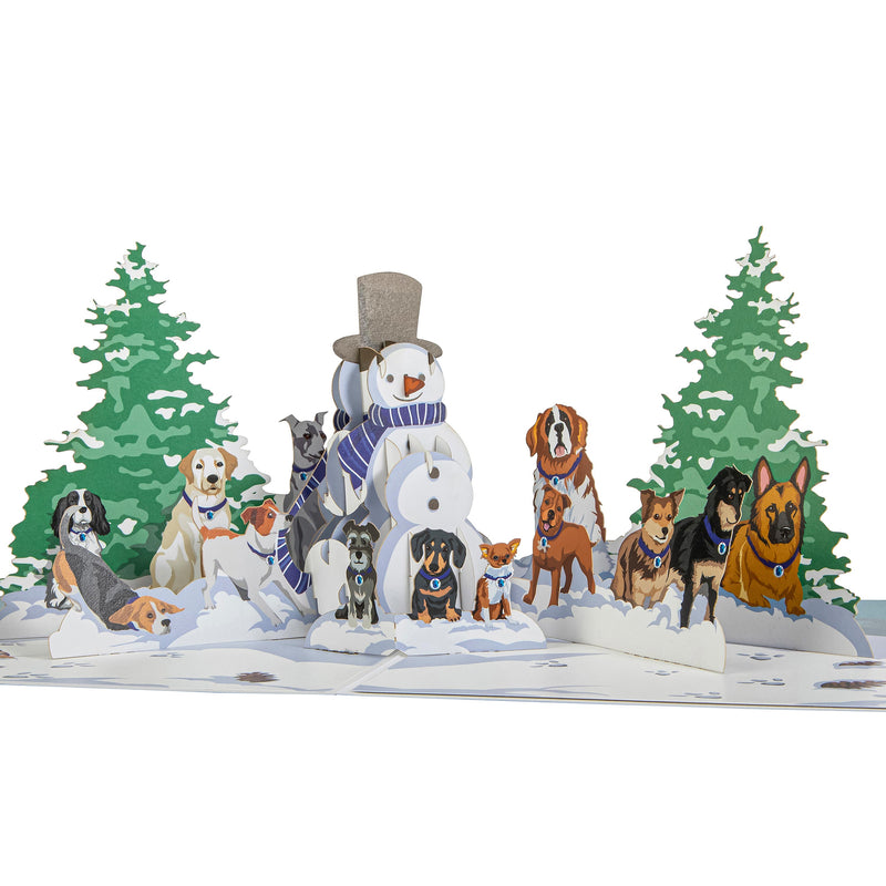 Christmas Dogs Paper Pop Up Card