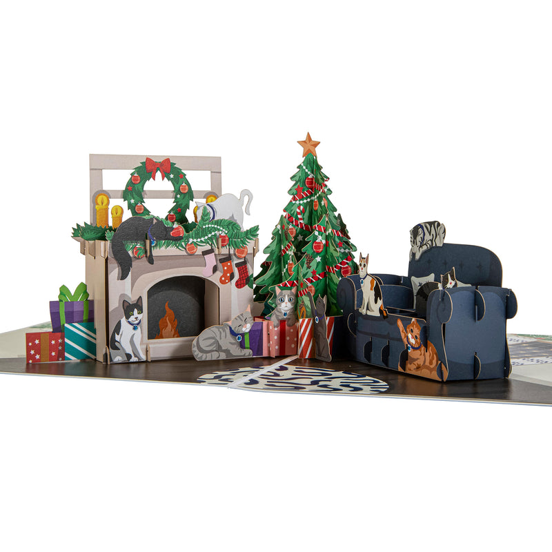Christmas Cats Paper Pop Up Card