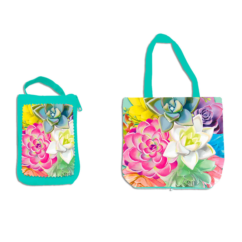 Summer Succulent Compact Tote Bag