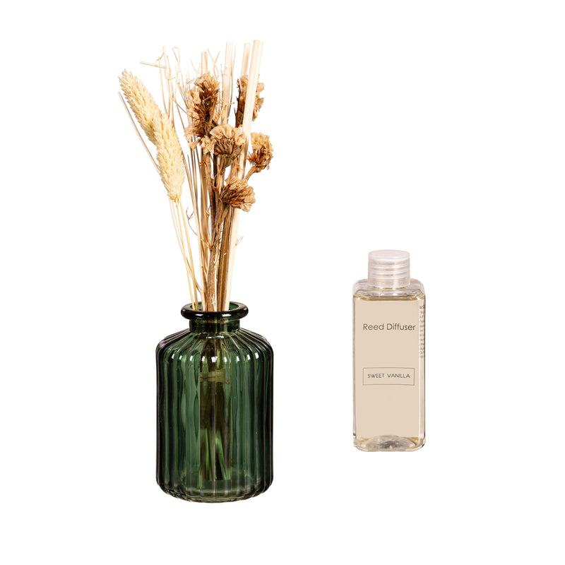 Evergreen Gifts,9.25" Glass Fragrance Diffuser with Dried Floral,2.3x2.3x9.25 Inches