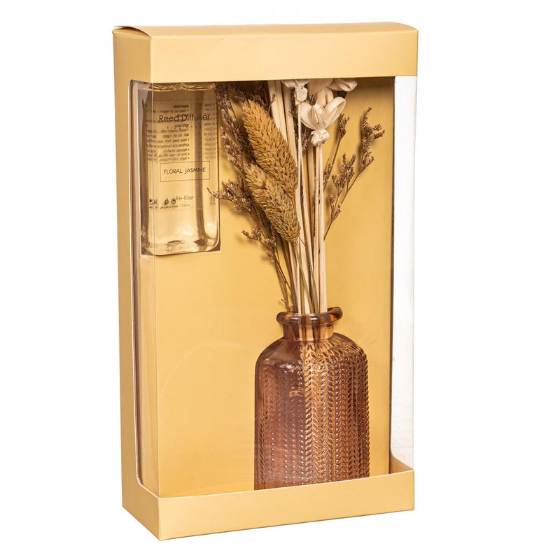 9.25" Glass Fragrance Diffuser with Dried Floral
