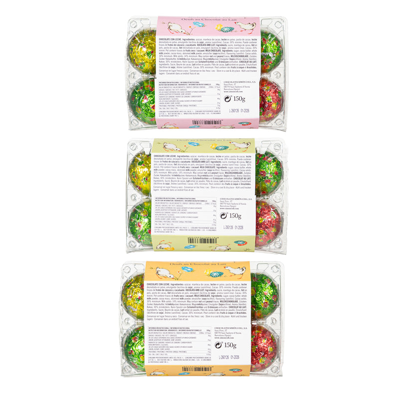 Milk Chocolate Egg Carton, 3 Asst, 150g/5.3oz