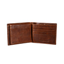 Tampa Bay Rays, Embossed 100% Genuine Tumbled Leather Passcase Bi-Fold Wallet, Brown