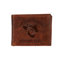 SD School of M & T, Embossed 100% Genuine Tumbled Leather Passcase Wallet, Brown