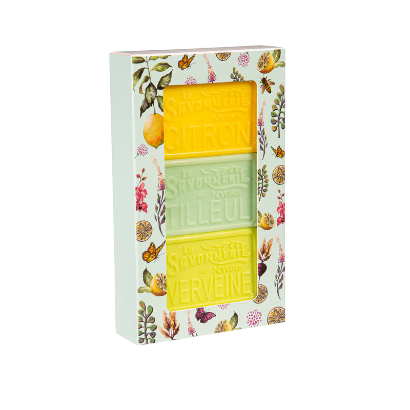 Evergreen Gifts,Bar Soap Set in Gift Box, Green,4.33x7.08x1.18 Inches