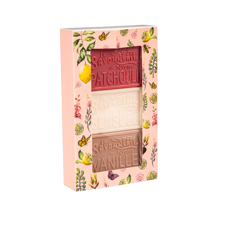 Evergreen Gifts,Bar Soap Set in Gift Box, Pink,4.33x7.08x1.18 Inches