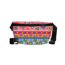 Geometric Tapestry Cross Body Bag with Adjustable Buckle Strap