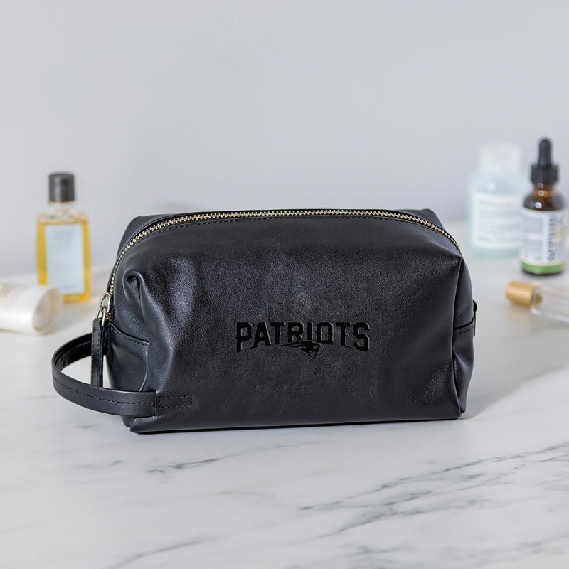 New England Patriots, Embossed Toiletry Bag, Black