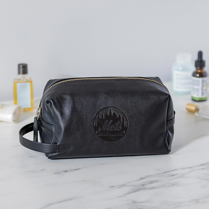 New York Mets, Embossed Toiletry Bag, Black